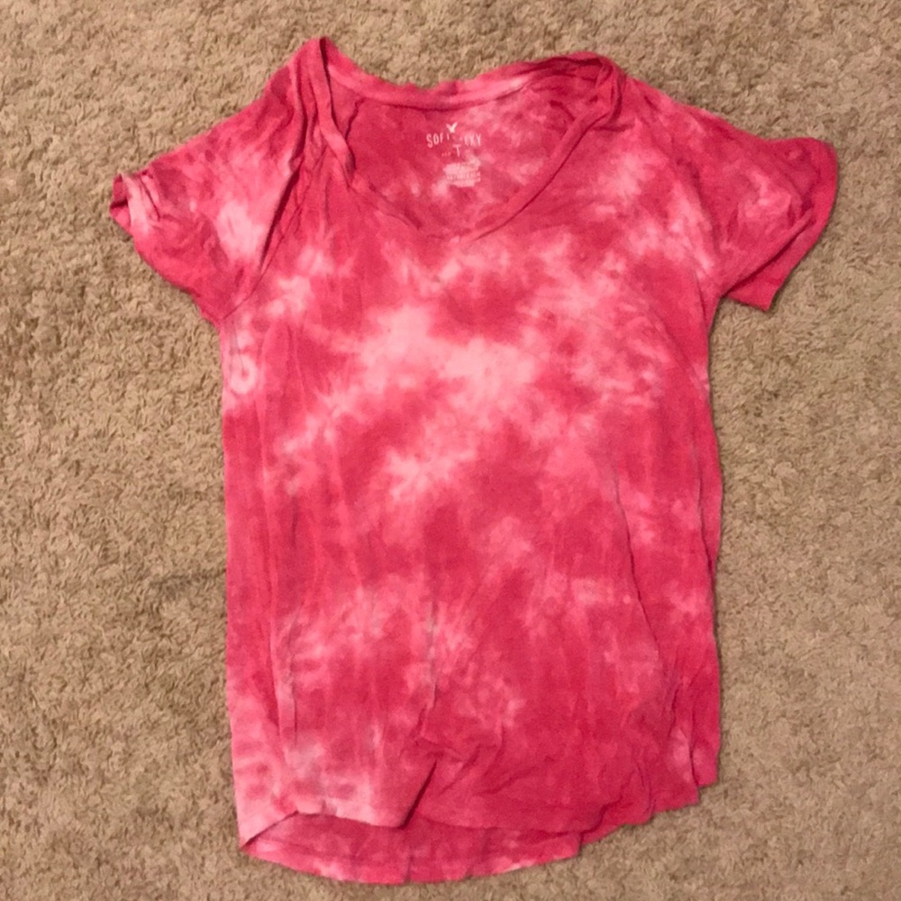 America eagle Pink tie die shirt